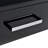 Sleek Rectangular Desk With 2 Drawers, High Gloss Black And Contemporary Study