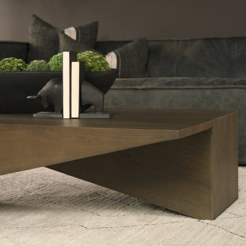 West Solid Wood Coffee Table, Dark Brown