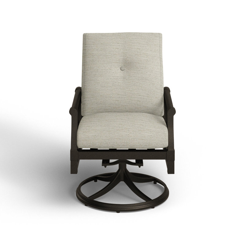 Andover Outdoor Rocker Chair, Chestnut Brown, Impact Vapor Gray Sunbrella®