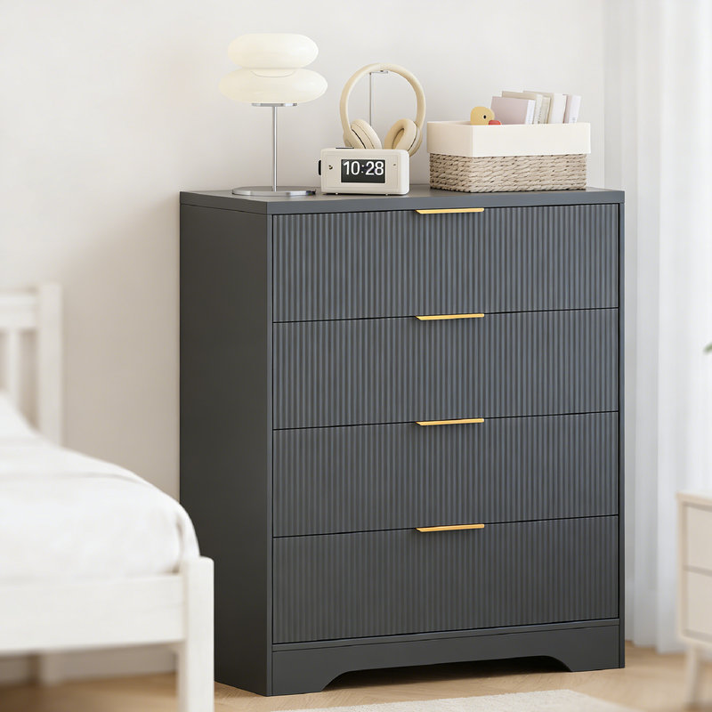 80 cm W Chest of 5 Drawers, Black