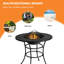 Table de salle à manger 31,5 po avec foyer au charbon de bois et grille de cuisson