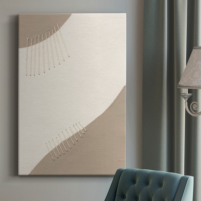 Neutral Stitches III - impression sur toile tendue, H 18 po x l 12 po x P 1 po