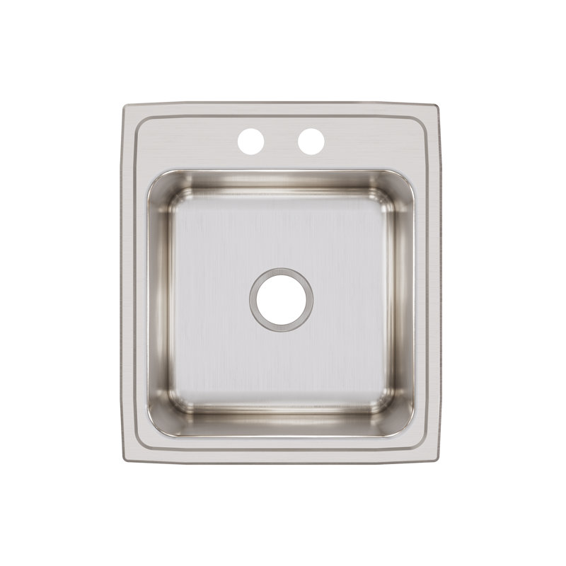 Évier de cuisine à montage sur plan L 19 po x l 19,5 po Lustertone, 2 trous