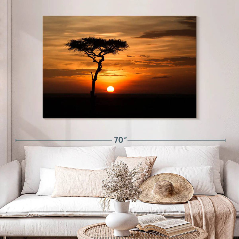 Harnek Tree And Sunset, 20" H x 30" W