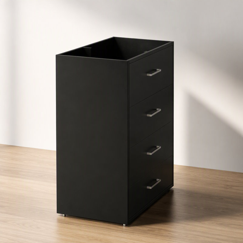30'' Bathroom Vanity, Solid Wood Frame Bathroom Storage Cabinet, Freestanding Vanity Set with 3 Drawers& Soft Closing Doors