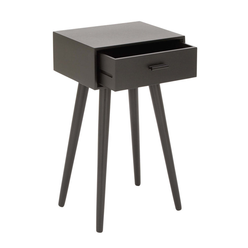 Table de bout avec rangement Berkey, Noir mat