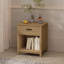 Table de bout en bois avec tiroir et tablette ouverte