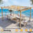 10' X 13' Faux Wood Grain Aluminum Outdoor Retractable Pergola Canopy, Patio Pergola Outdoor Pergola With Sun Shade Canopy, Metal Gazebo With Adjustable Canopy Roof For Backyard Beach-125728687