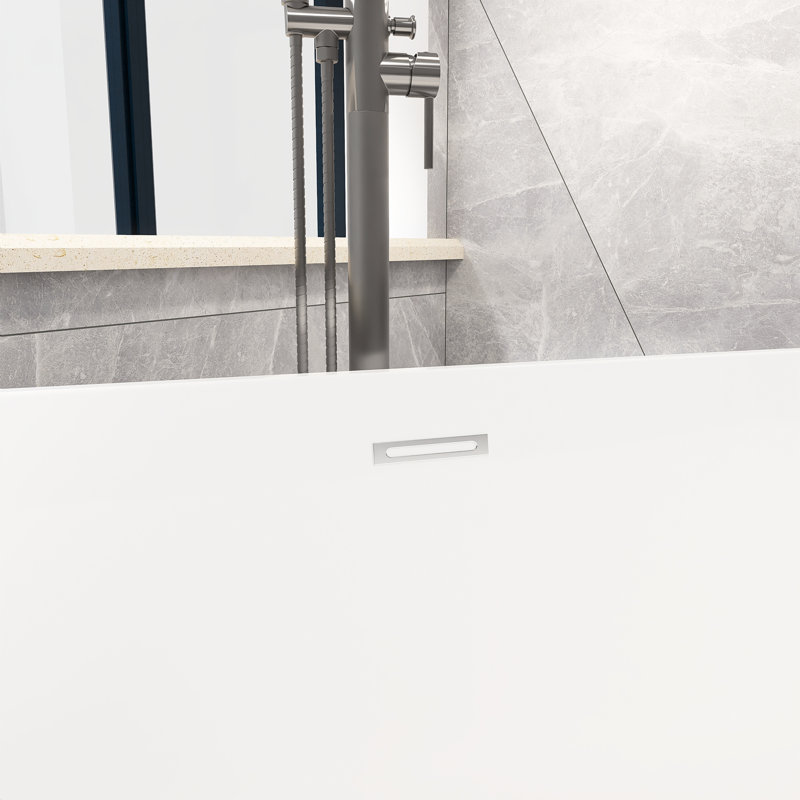 66.9'' x 31.1'' Freestanding Soaking Acrylic Bathtub