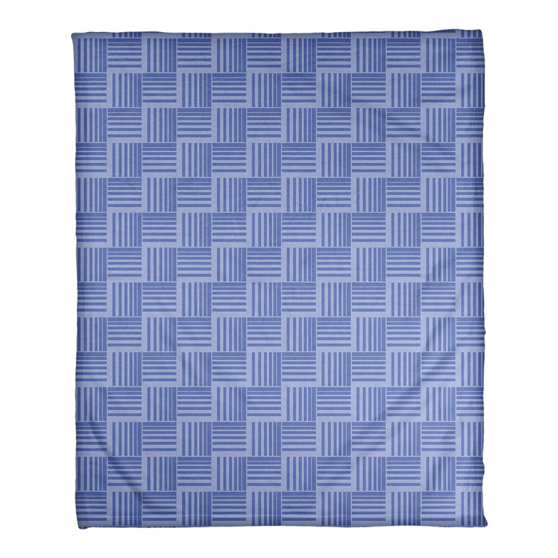 Couverture polaire à rayures classic basketweave, l 50 po x L 60 po, Bleu