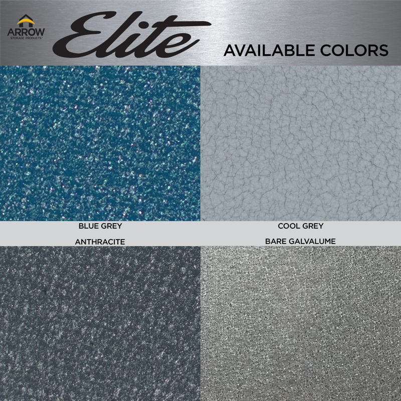 Elite 14 ft. Blue Steel Storage Shed with Swing Doors
