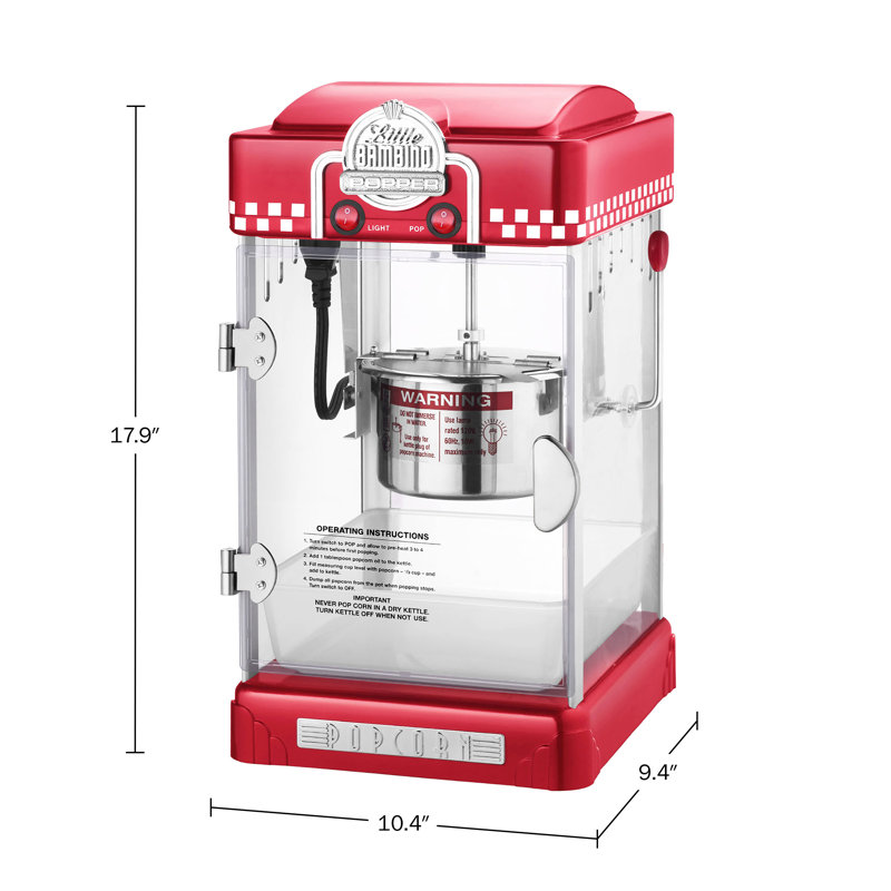 Great Northern Popcorn 2.5 oz. Tabletop Retro Popcorn Machine, Red