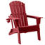 Chaise Adirondack en PEHD pliable avec porte-gobelet, résistante aux intempéries, nécessitant peu d'entretien, pouvant supporter jusqu'à 400 lb, rouge-1931558680
