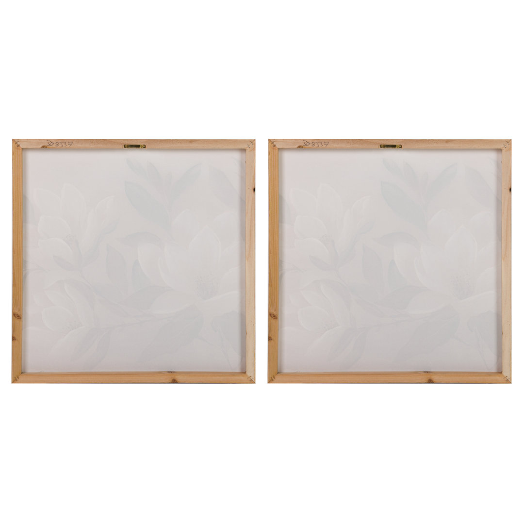 Flowers 40% Hand Painted Set 2 Lienzos 60X3X60 Cm - 2 Piece Wrapped Canvas Print Set