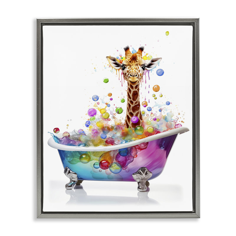 "Rainbow Bubble Bath", art mural encadré par Mary Cunningham, Cadre flottant gris lustré, H 21 po x l 17 po