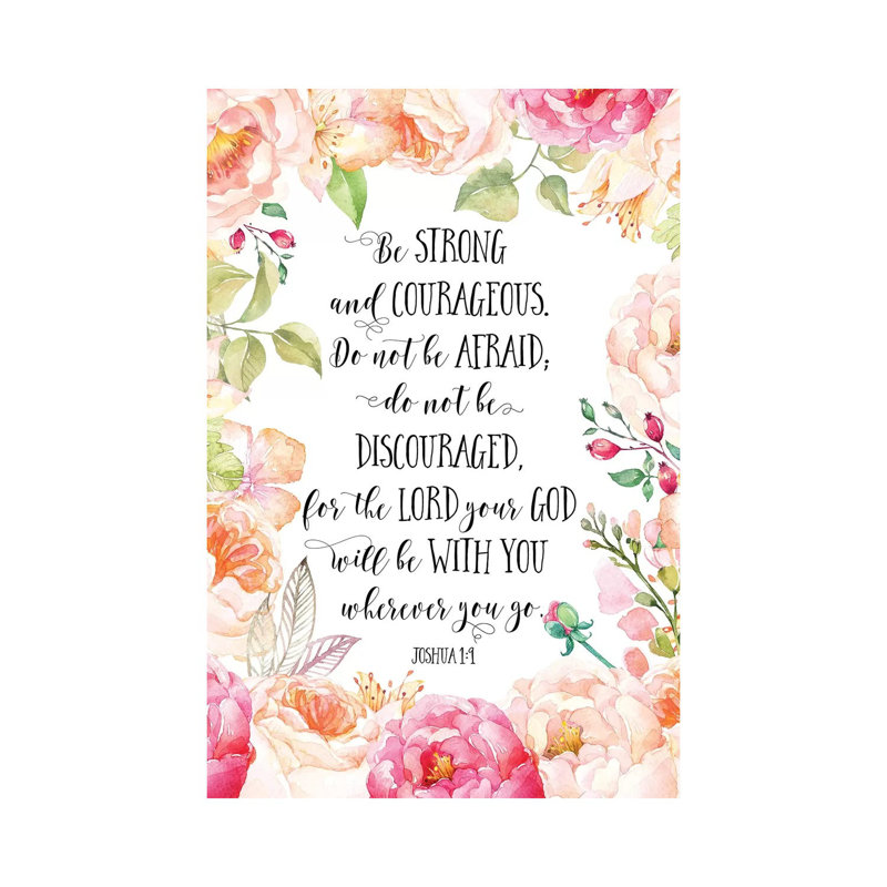 Joshua 1: 9 par Eden Printables - impression d'art textuel, Pas de tapis, Toile tendue, H 18 po x l 12 po x P 1,5 po