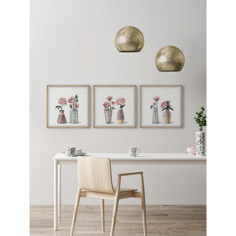 «I Picked Pe pivoines», ensemble de 3 cadres photo, L 24 po x H 24 po