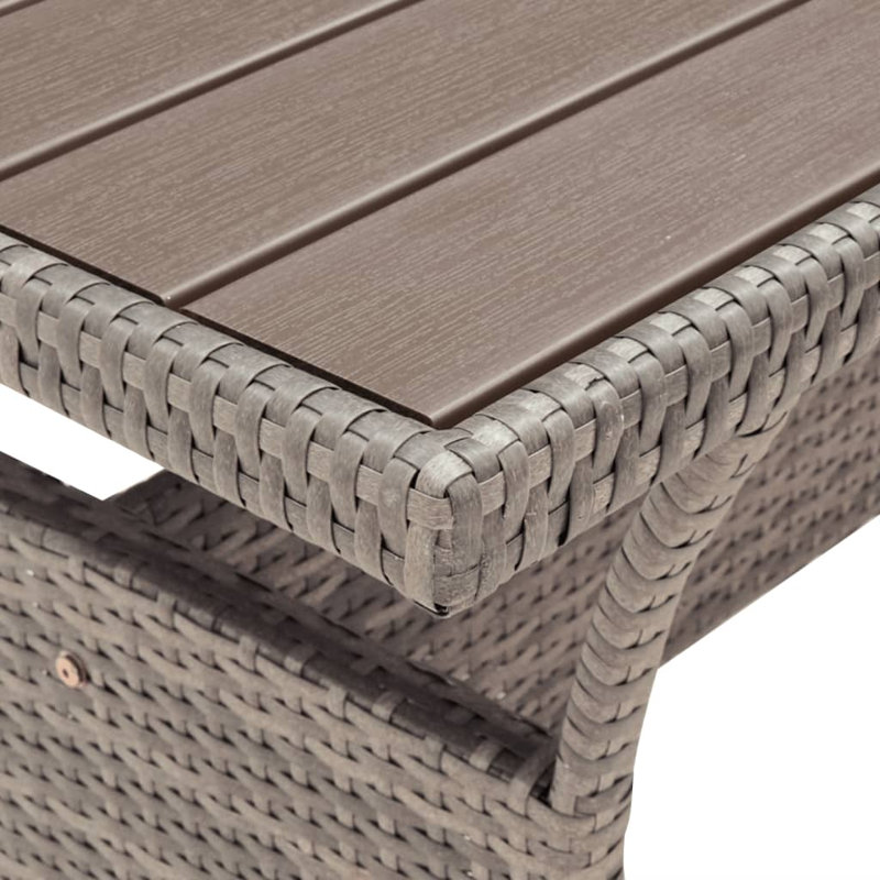 Evanston Rectangular Wicker Outdoor Dining Table, 120cm L x 70cm W x 66cm H, Dark Grey