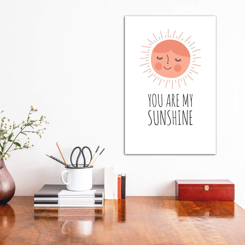 «You Are My Sunshine», reproduction d'art textuel, Toile tendue, Pas de tapis, H 40 po x l 26 po x P 1,5 po