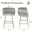 Ensemble de 2 tabourets de bar à hauteur de comptoir de style Mid-Century moderne de 26 pouces avec dossiers et pieds en métal pour îlot de cuisine ou pub tendance-1248084312