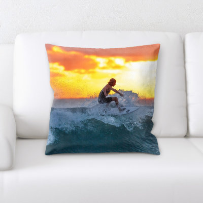 Surfing Microsuede Reversible Throw Pillow