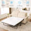 Lit escamotable à 2 places avec matelas 81,5 po beige, avec matelas, en 1 pour les petits espaces, mousse à mémoire de forme confortable, lin moderne en bois massif et base en fer, siège, canapé convertible, lit, caractéristique, appartement,-1720108510
