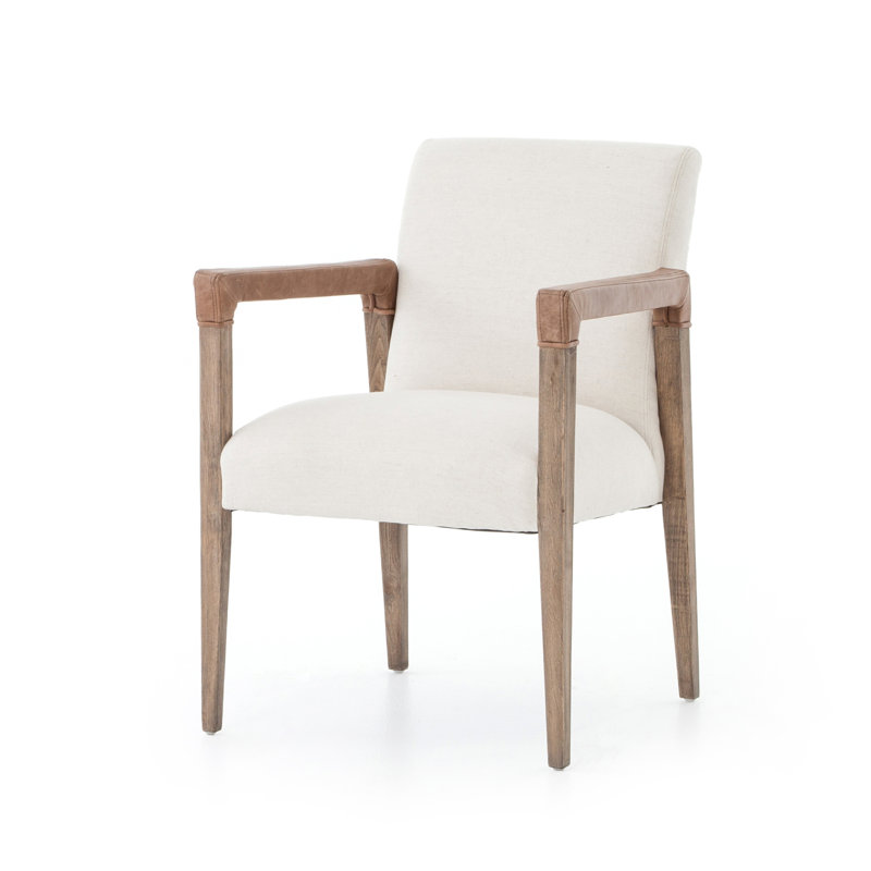 Reuben Upholstered Arm Chair, Polyester White