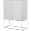 Buffet en métal robuste avec tablettes réglables et conception anti-basculement pour le rangement à la maison-1487270483