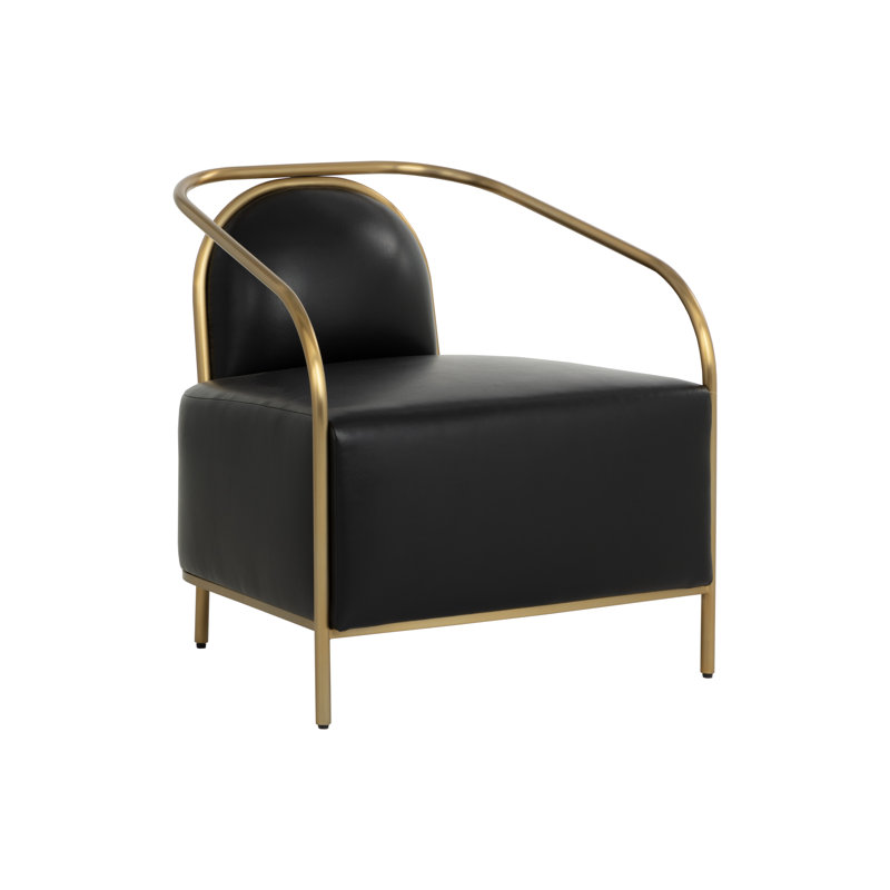 Lounge Chair, Black Faux Leather