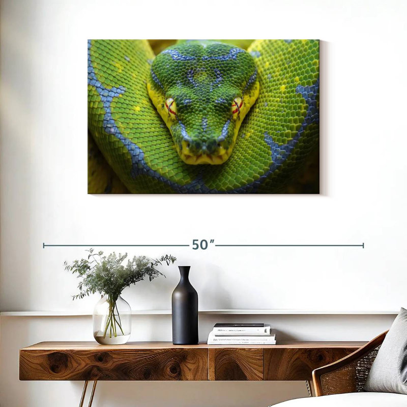 Brampt Fierce Green Tree Python, 24" H x 36" W