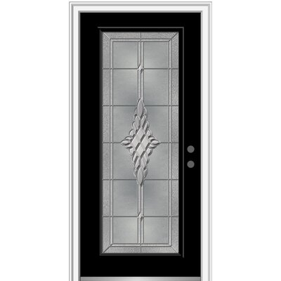 Grace Painted Both Sides Different Full Lite Fiberglass Prehung Front Entry Door on 6-9/16"" Frame -  Verona Home Design, ZZ3667600L