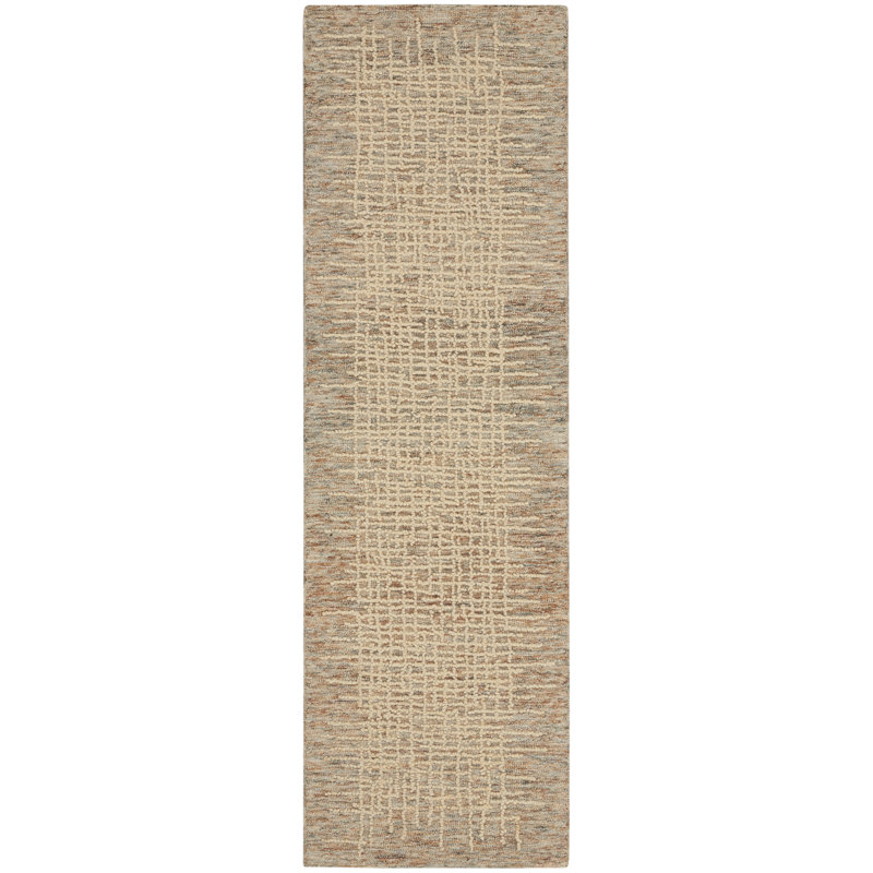 Tapis beige Merkison, Tapis de couloir 2 pi 3 po x 7 pi 6 po