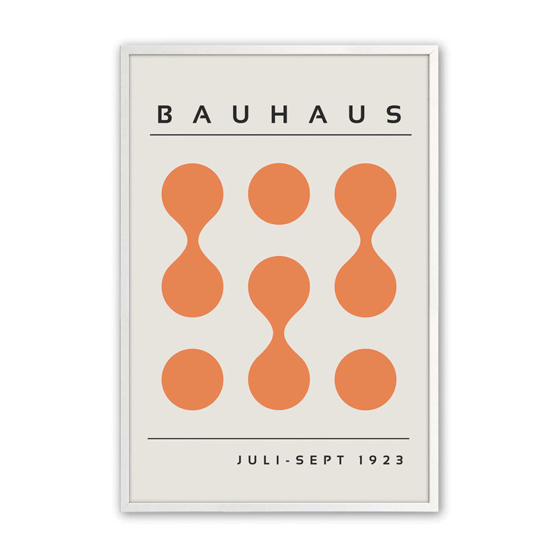 Orange Bauhaus, impression encadrée, H 15 po x l 12 po x P 1,25 po, Reproduction encadrée sans passe-partout, Blanc opaque