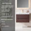 Meuble-lavabo suspendu de 76 cm (30 po) avec lavabo intégré en acrylique, 2 tiroirs et fini noyer foncé-1776386496