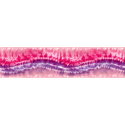 Bordure de papier peint bohémien mauve à teinture nouée - L 15 pi x l 8,5 po
