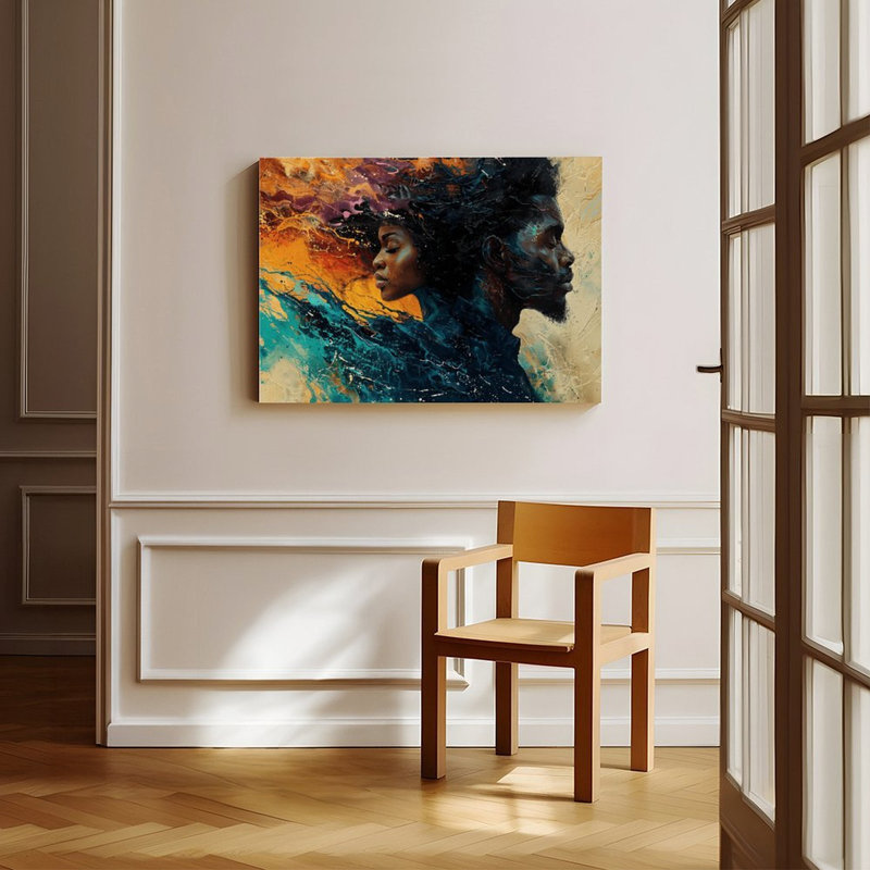 Impression sur toile, art abstrait africain, 20x30in