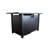 25" H 42" W Steel Outdoor Fire Pit Table With Lid - Contemporary Patio & Deck Heating Lid, Rust- Base, Stainless Tabletop, Lava Rocks, Side Door For Natural Gas, Ignition Control, Protective Cover,