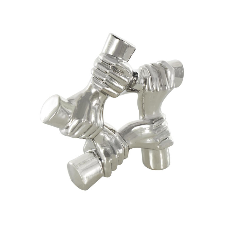 Cole And Grey Ceramic Gripping Hands Sculpture