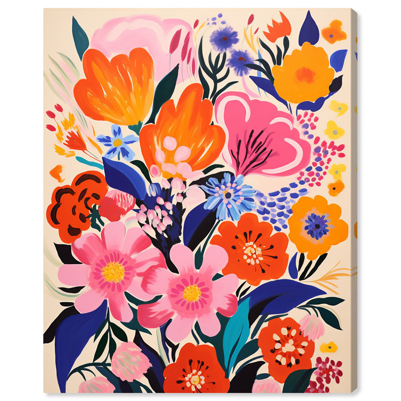 Art floral très réaliste sur toile, fleurs très vibrantes par Art Remedy, H 36 po x l 30 po, Toile tendue