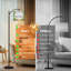 Lampe sur pied à arc avec flamants roses, plage, plantes tropicales, vue sur l'océan, lampe pour la chambre à coucher à intensité variable avec télécommande et ampoule incluse