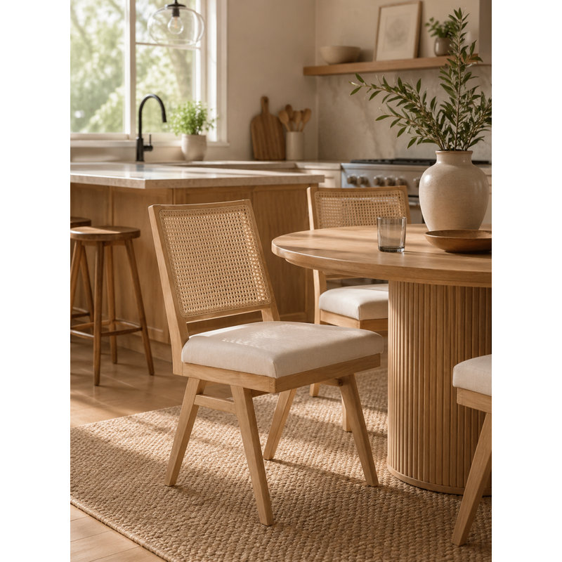 Cordual Velvet Side Chair, Linen