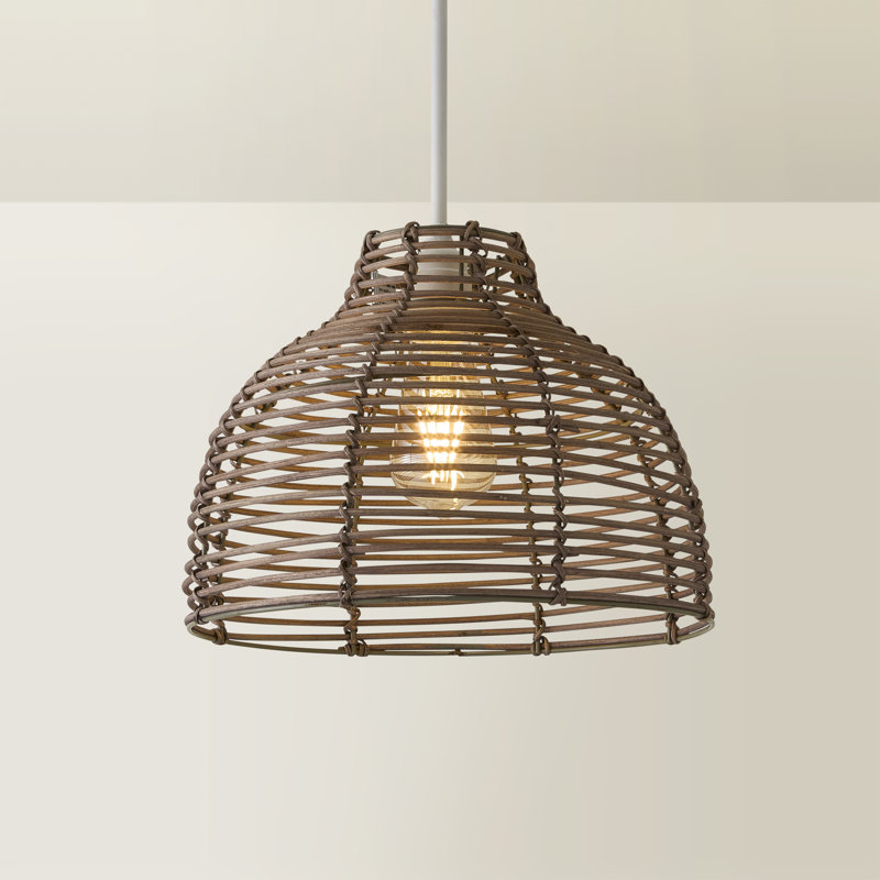 Hojovice 22.5cm H x 31cm W Bowl Pendant Shade, Grey