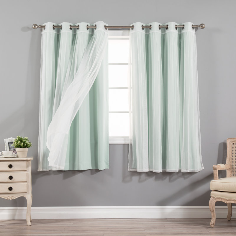 Panneau coulissant en polyester Natascha, L 52 po x L 63 po, Menthe