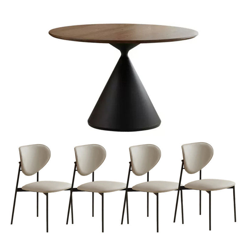 Round Dining Set, 29.52"H x 47.24"L x 47.24"W
