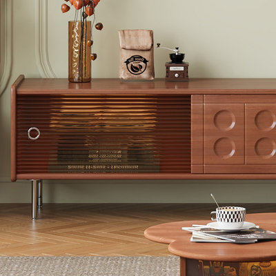 French-style solid wood TV cabinet