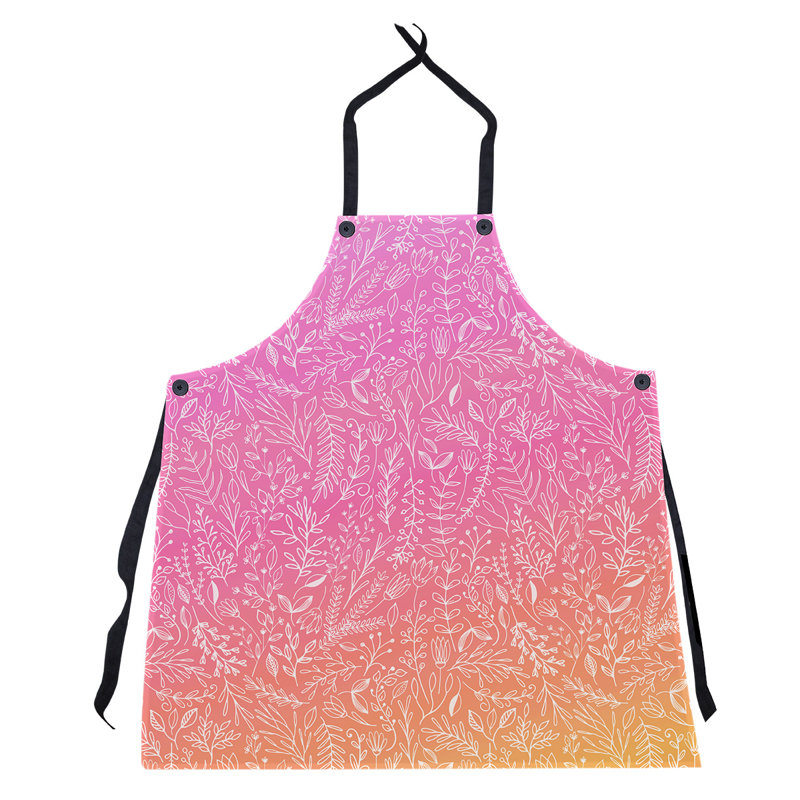 Tablier à motif floral ditsy, Rose / Orange