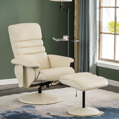 Faux Leather Swivel Recliner