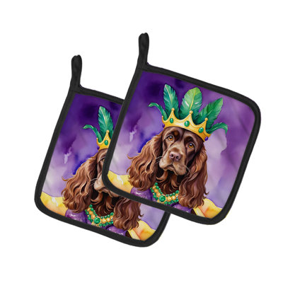 Paire de poignées Cocker Spaniel King of Mardi Gras