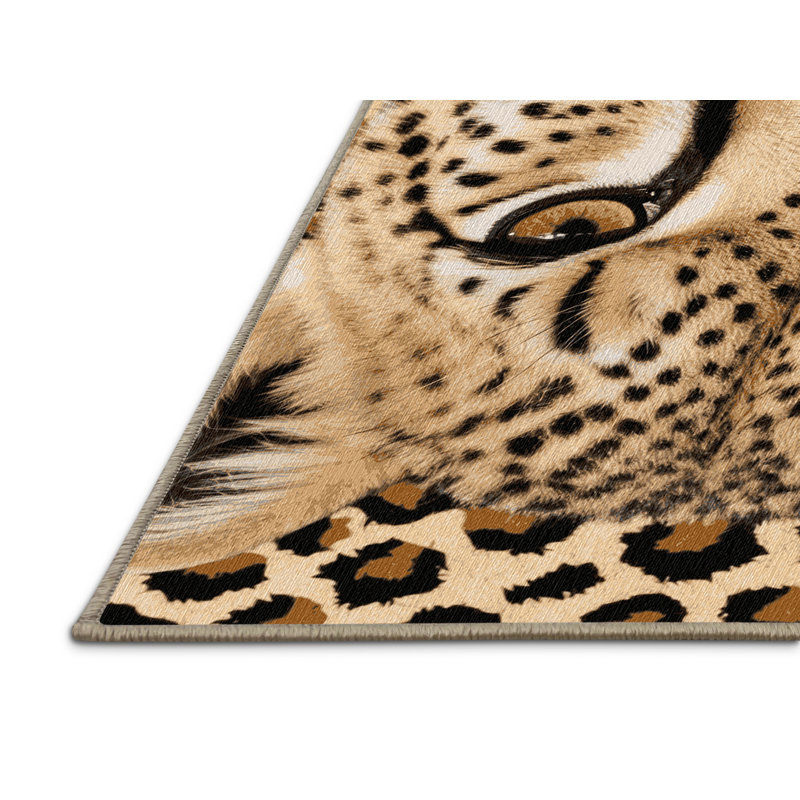  Tapis lavable guépard éthiopien Big Cats, Carré 8 pi
