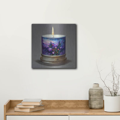 The Holiday Aisle® «Christmas Candle 4» par Tanya Mavric, art mural en métal
